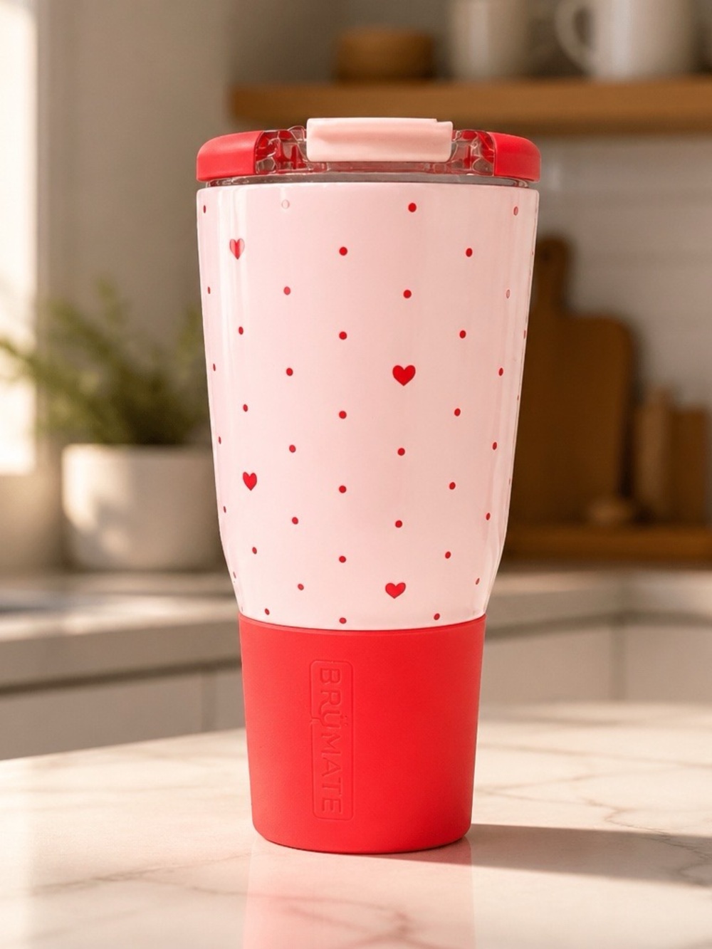 BRUMATE Pink & Red Heart Insulated Travel Tumbler